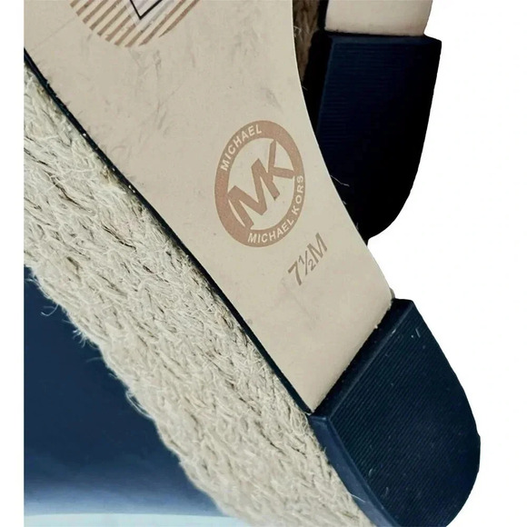 Michael Kors Heidi Womans Shoes Size 7.5 M Wedge Black Gold Juet Platform - Picture 6 of 10